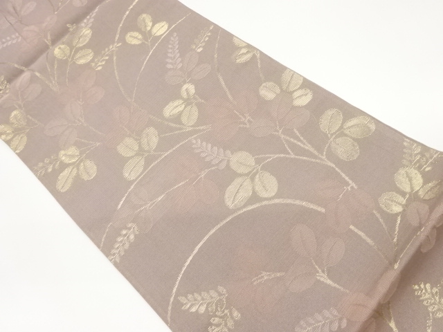 萩模様織出し夏用袋帯